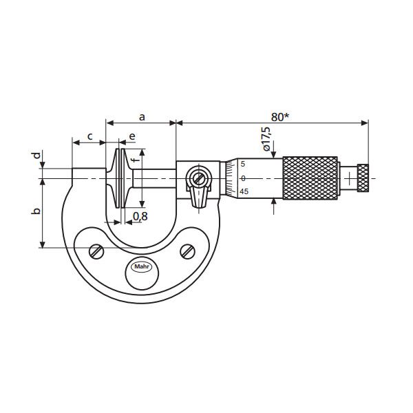 Mahr 40SM Mechanical Micrometers Micromar Rotating Disc Micrometer, Range 0-20mm x .01mm 4145000