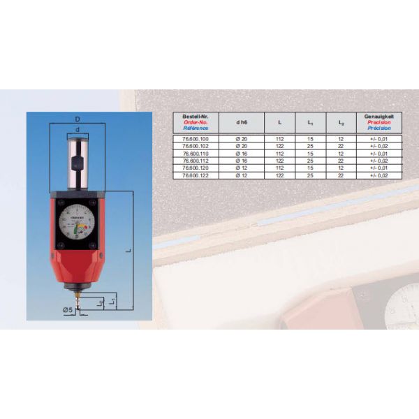 Diebold 3D Edge Finder 76.600.110 .01mm 16mm Stem