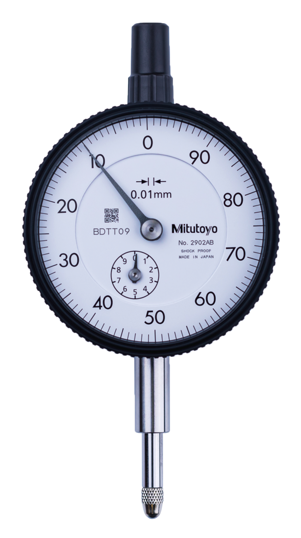 Dial Gauge, Flat Back, ISO Type Reverse Dial Face, 10mm, 0,01mm 2902AB