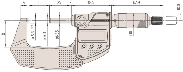 Mitutoyo Digital Micrometer IP65, Inch/Metric 75-100mm/3-4", without Output Item number: Ratchet Thimble293-347