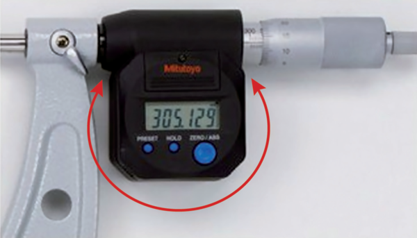 Mitutoyo Digital Micrometer IP65, Inch/Metric 475-500mm/19-20", with Output Item number: 293-789 Ratchet stop