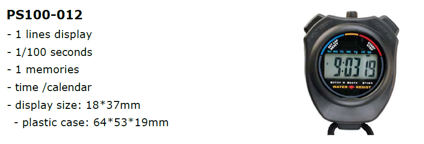 PS100-012 Digital Stopwatch