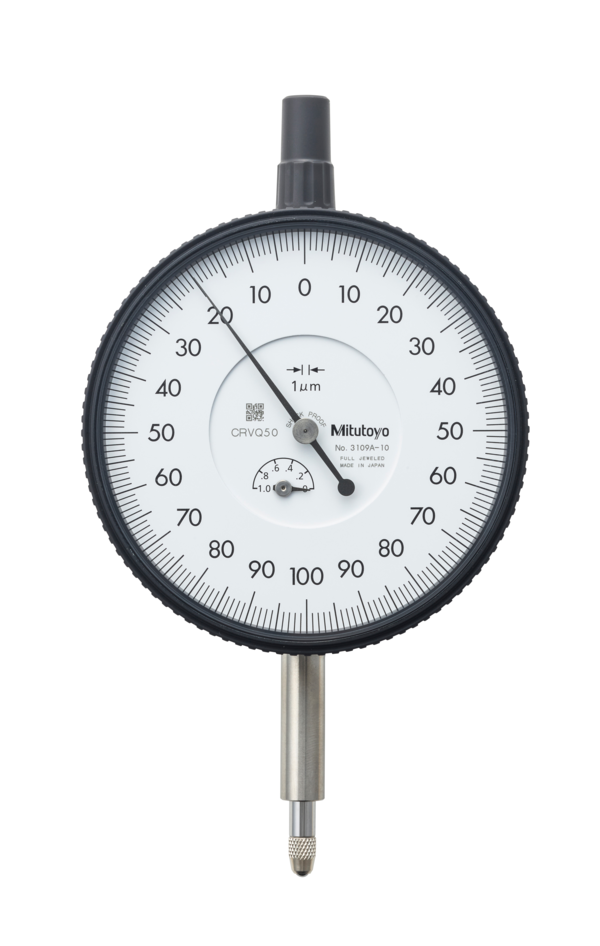 Dial Gauge, Flat Back, ISO Type Jewelled Bearing, Shockproof, 1mm, 0,001mm 3109AB-10