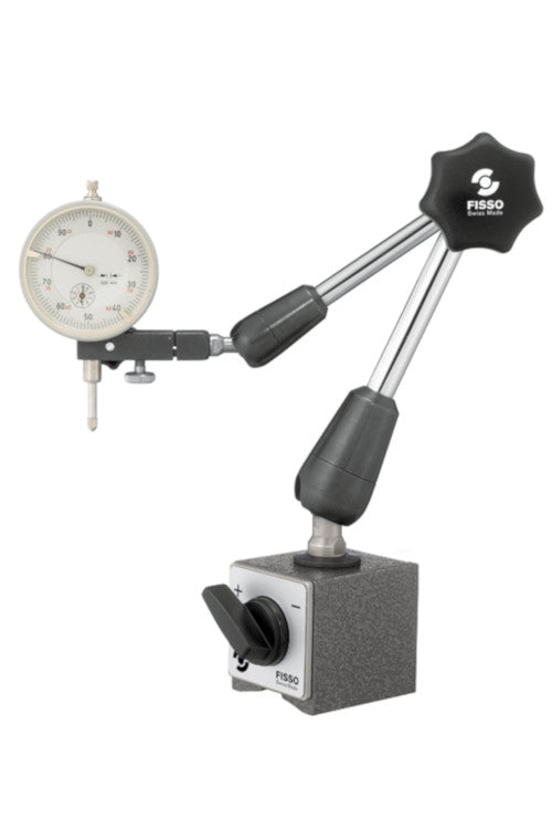 FISSO Classic Line Model: 3300-28 F + M - 3D articulated gauging arm with on off magnet, Code 3328.10, 8mm Stem. Indicator Not supplied