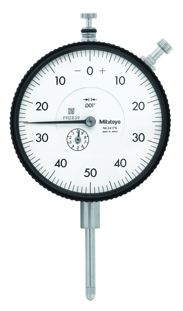 Dial Gauge, Flat Back, ANSI/AGD Type 1", 0,001" 3417AB Face 3.07"