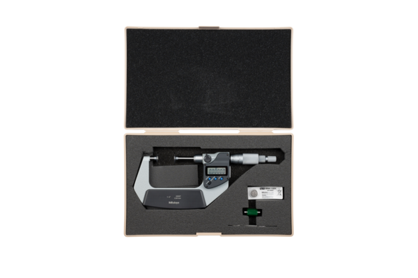 Mitutoyo Digital Disc Micrometer Inch/Metric, 2-3", Non-Rotating Spindle, Disk=20mm 369-352 Flat Anvils no Central Recess