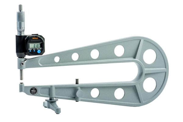 Mitutoyo Digital Sheet Metal Micrometer Inch/Metric, 0-25mm/0-1", 300mm/12" Throat 389-714