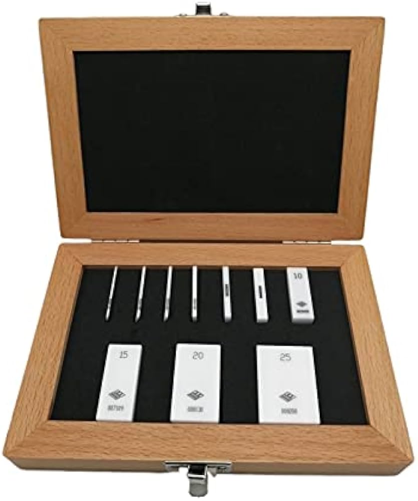 MHC 9100-9160 9 Gauge Blocks, Grade AS-1 .105, .210, .315, .420, .500, .605, .0625, .100,.125, .200,.250,.300,.500,1.000 & 2.000” 1 Optical Flat: 1” Dia. x.5125” Thickness, .000004", Flatness, .00002" Parallel (Copy)