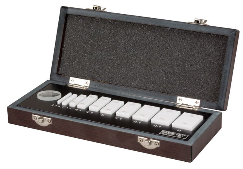 MHC 9100-9160 9 Gauge Blocks, Grade AS-1 .105, .210, .315, .420, .500, .605, .0625, .100,.125, .200,.250,.300,.500,1.000 & 2.000” 1 Optical Flat: 1” Dia. x.5125” Thickness, .000004", Flatness, .00002" Parallel (Copy)