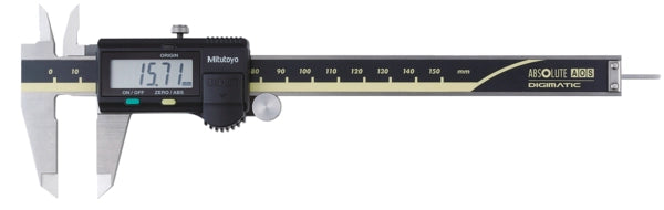Mitutoyo Digital ABS AOS Caliper 0-150mm x .01mm 500-158-30 1.9mm Round Depth bar