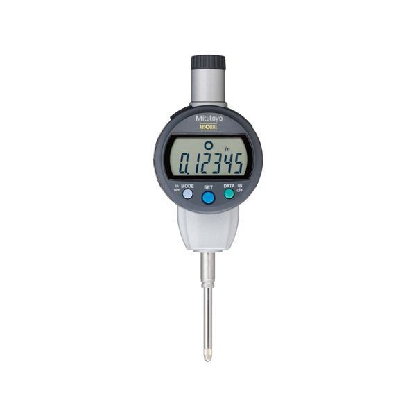 Mitutoyo 543-472B, IDC Digimatic Indicator, Resolution .00005"/.0001"/.0005"/0.001mm/0.01mm X 1"/25.4mm, 3/8" Stem, Flat Back, Force 1.8N or less