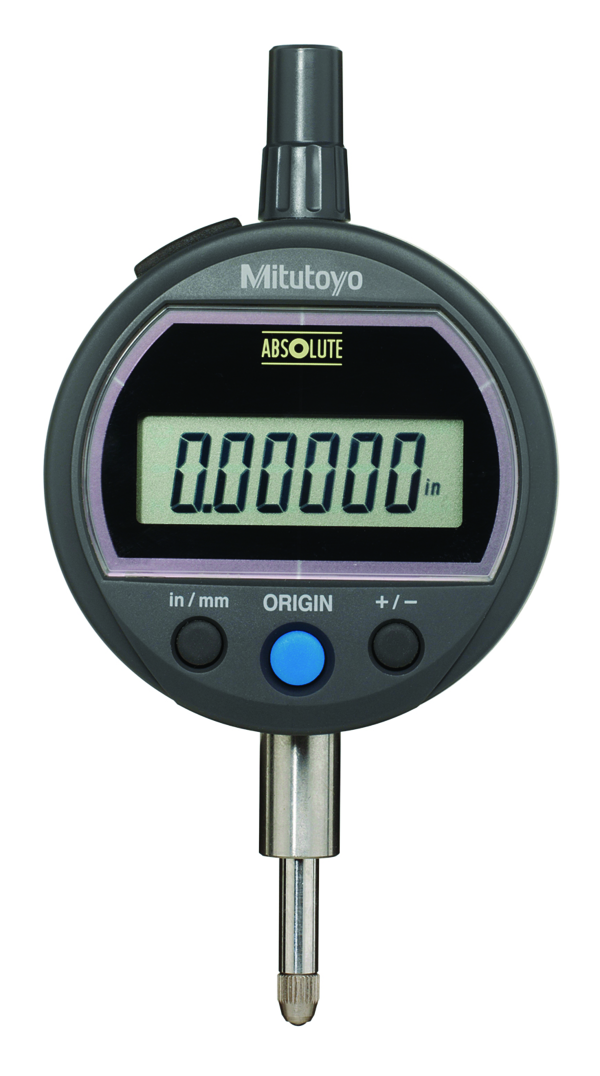 Mitutoyo 543-506 Absolute Solar Digimatic Indicator ID-S .5/12.7mm Travel; Resolution .0005''/.01mm, Accuracy .001''/.02mm, Stem 3/8'', With Lug back