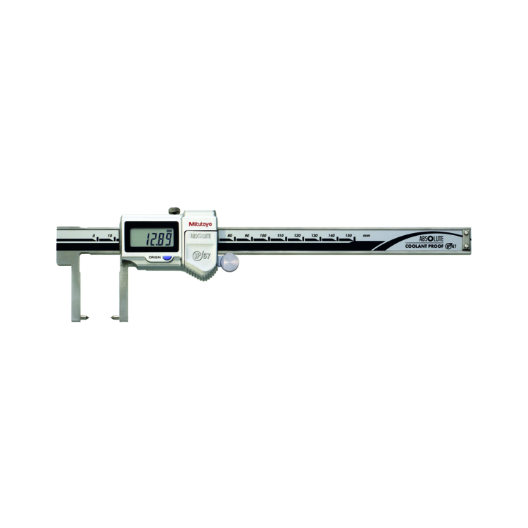 Mitutoyo Digital ABS Neck Point Jaw Caliper 0-150mm, IP67, Thumb Roller 573-652-20