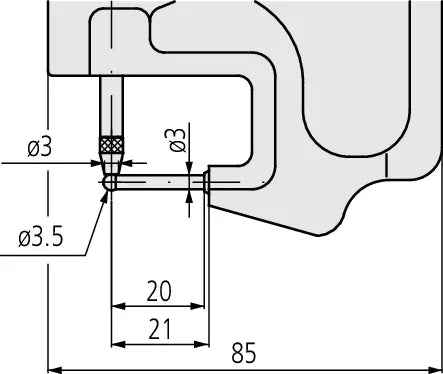 Dial Indicator Tube Thickness Gauge, 0-10mm 7360A