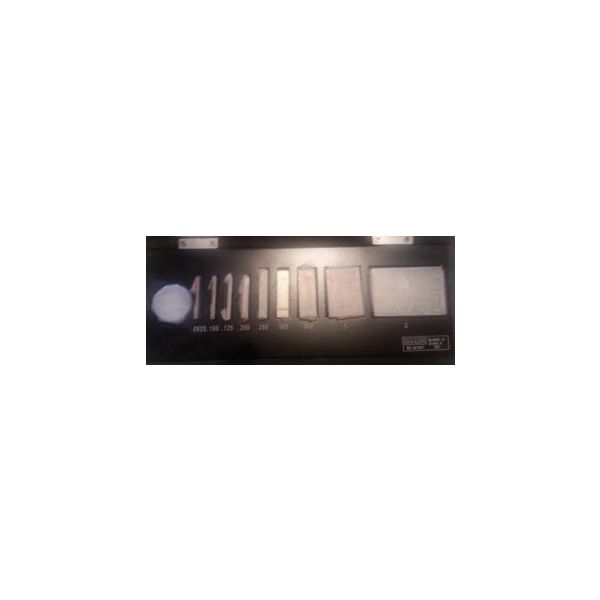 MHC 9100-9159 9 Gauge Blocks, Grade 1 .105, .210, .315, .420, .500, .605, ..0625, .100,.125, .200,.250,.300,.500,1.000 & 2.000” 1 Optical Flat: 1” Dia. x.5125” Thickness, .000004", Flatness, .00002" Parallel