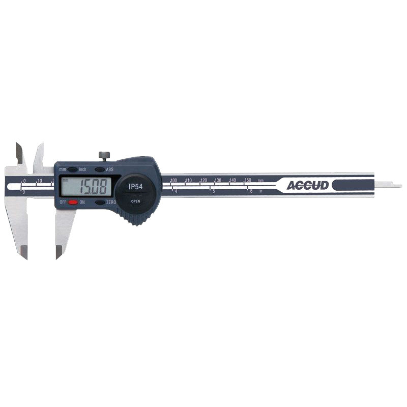 Accud Digital Caliper 6"/150mm x .01mm/.0005" With Output IP54, Highly accurate glass scale 111-006-11
