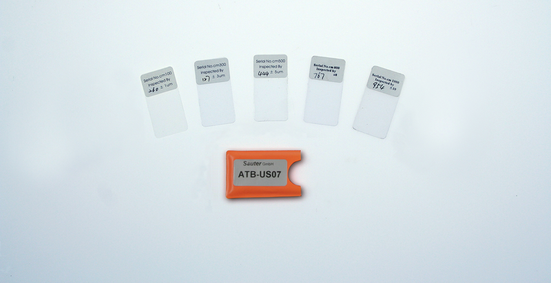 Adjustment foils ATB-US07 Calibration foils for increased measuring accuracy (covers the range from 20 up to 2000 µm, with ˂ 3 % tolerance)