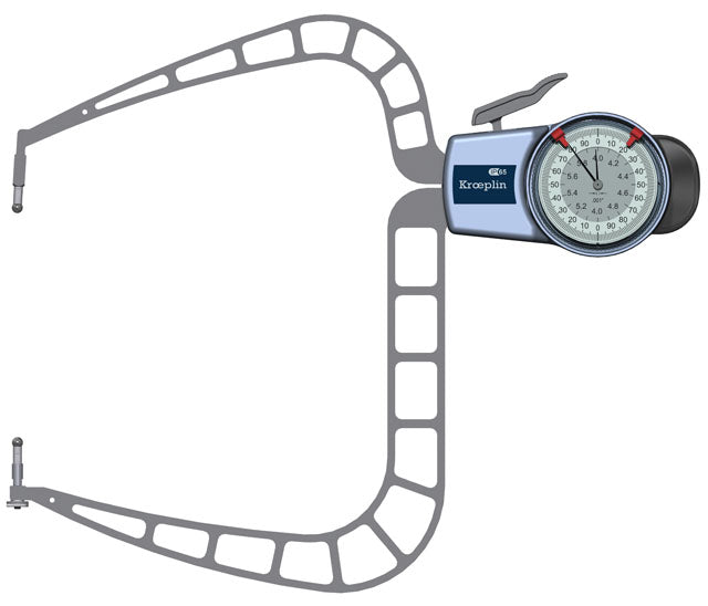 Kroeplin External Dial Caliper Gauge D9150 0-2" grad .001"