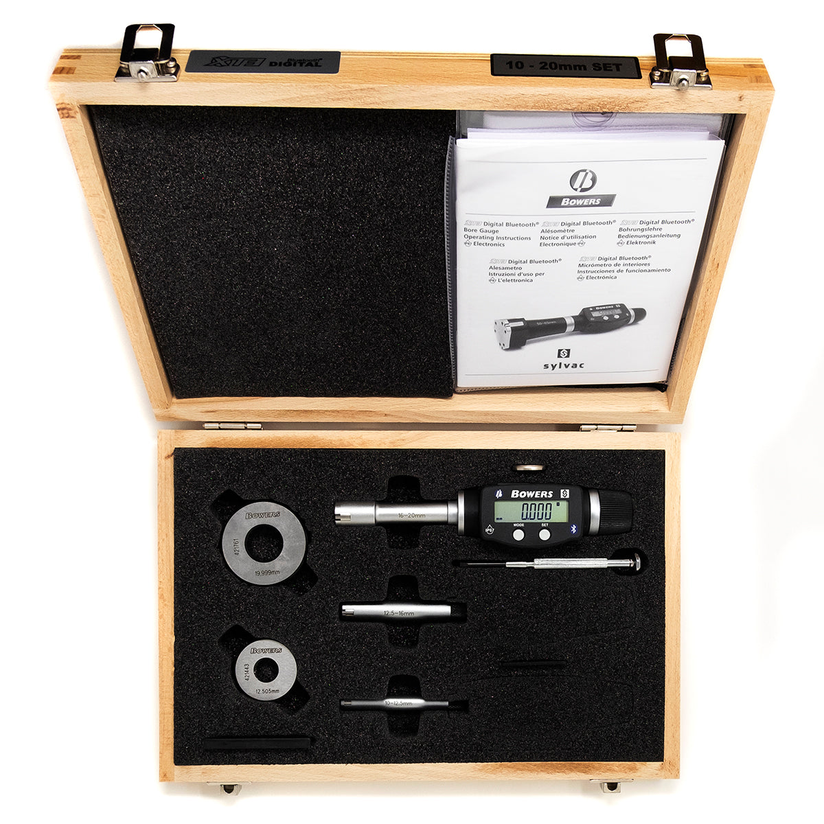 Bowers XT3 Digital Bore Gauge Set With Bluetooth 10-20mm/3/8-3/4" SXTD4M-BT