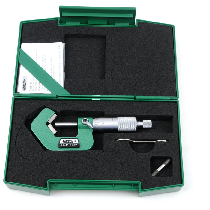 Insize V Anvil 5 Flute Micrometers .02-.8" x .001" 3290-105