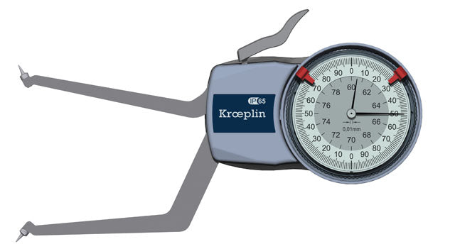 Kroeplin H2G60 mechanical internal measuring gauge Measuring range 60-80 mm Grad 0,01 mm Measuring depth L max.: 85 mm