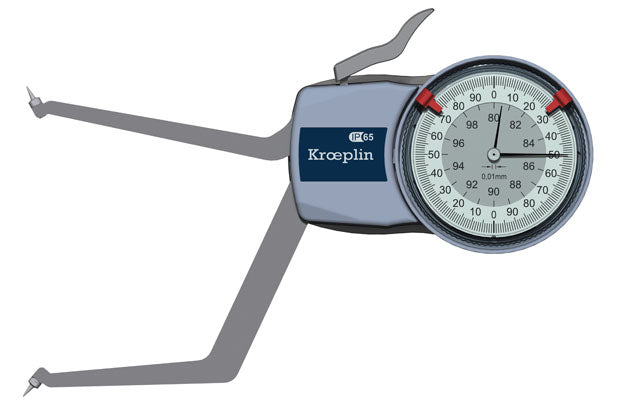 Kroeplin H2G80 mechanical internal measuring gauge Measuring range 80-100mm Grad 0,01 mm Measuring depth L max.: 85 mm