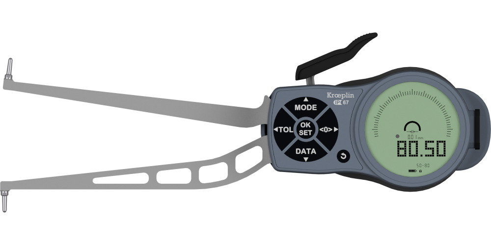 Kroeplin Internal Digital Caliper Gauge L350, 50-80mm/2-3.2" ( Mitutoyo Equivalent 209-947)