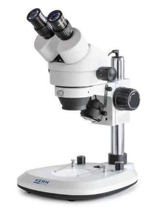 Kern OZL Stereo Zoom Microscopes OZL 463 Binocular 10x Eye piece, Zoom .7 to 4.5X, 3W LED Incident/Transmitted