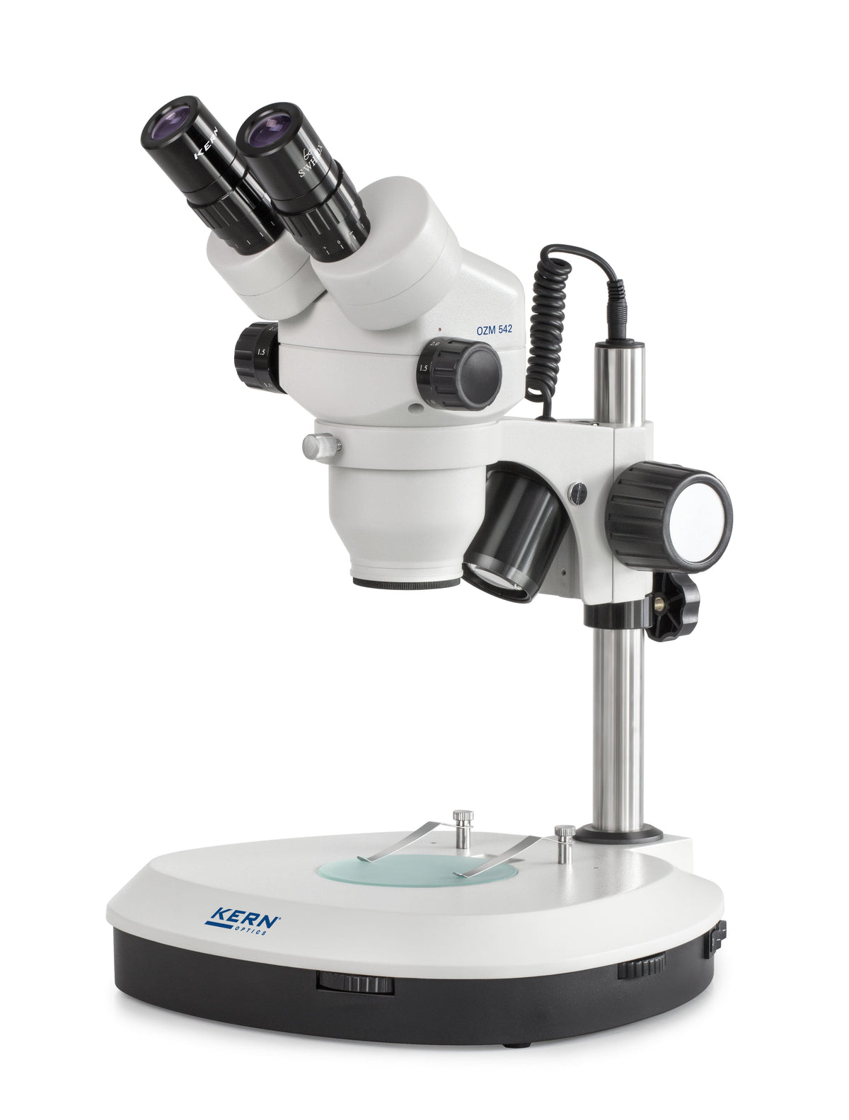 Kern OZM 542 Stereo Zoom Microscopes Binnocular HWF Eyepiece 10× , Zoom 0,7 x - 4,5 x , 3W LED, Incident/Transmitted