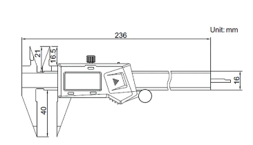 Insize Pointed Jaw caliper 0-6"/0-150mm Resolution .01mm/.0005" 1183-150