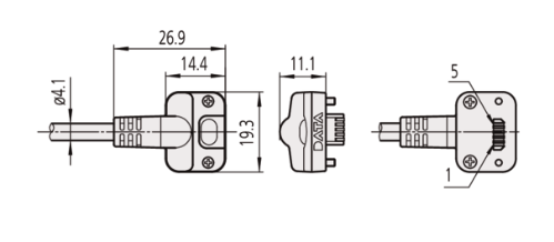 Mitutoyo Digimatic Cable with Data Button IP Type 05CZA663