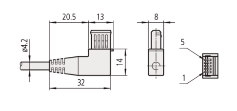 Digimatic Cable, Flat L-Shape Right Type 905692