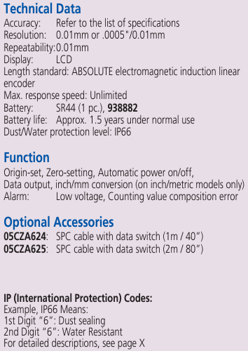 Mitutoyo ABS Digimatic Scale Unit 200 mm, Horizontal, IP66 572-602