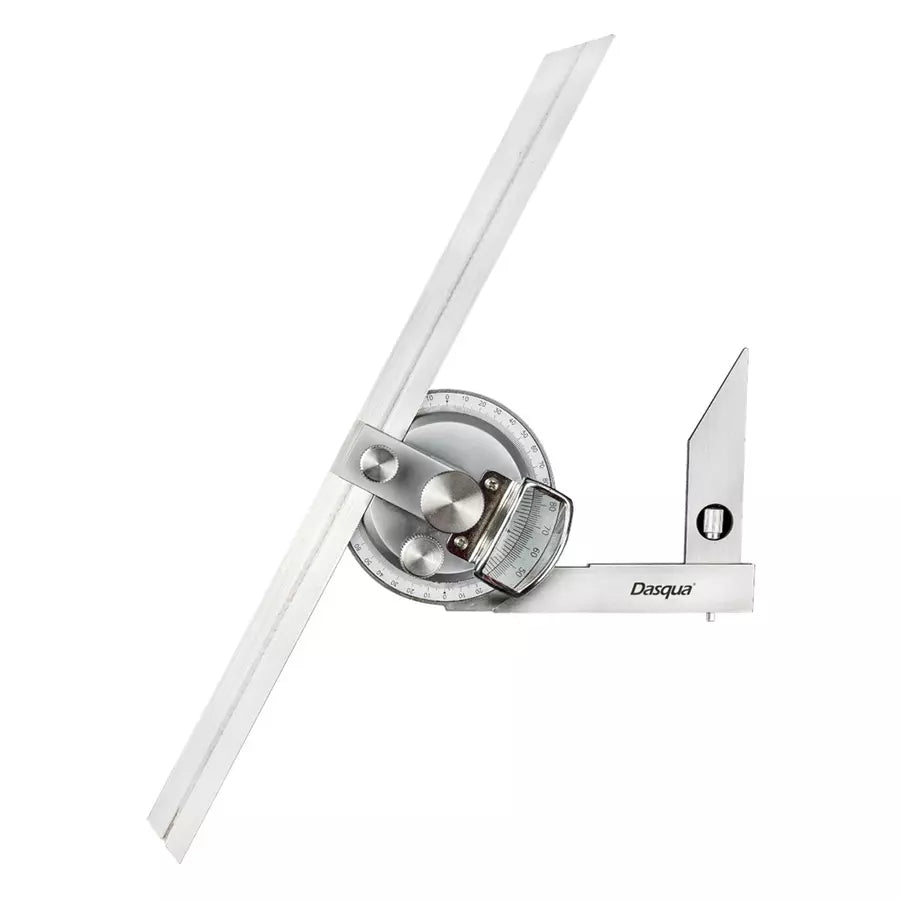 Dasqua 0-360° Silver Universal Protractor with Fine Adjustment and Magnifier, 1031-2005
