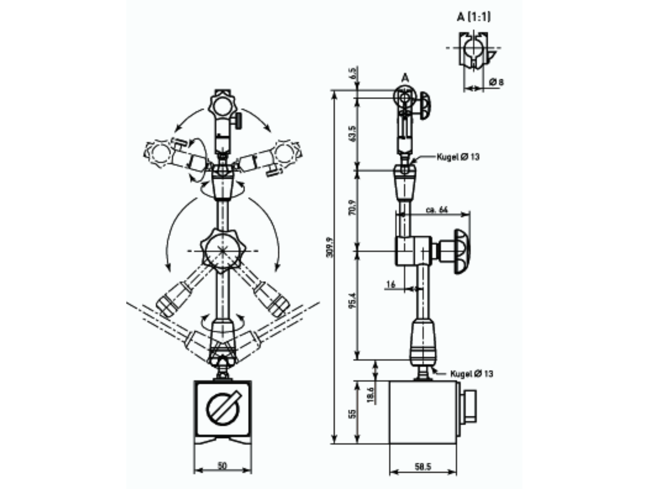 Jointed Magnetic Stand 280mm Working Radius