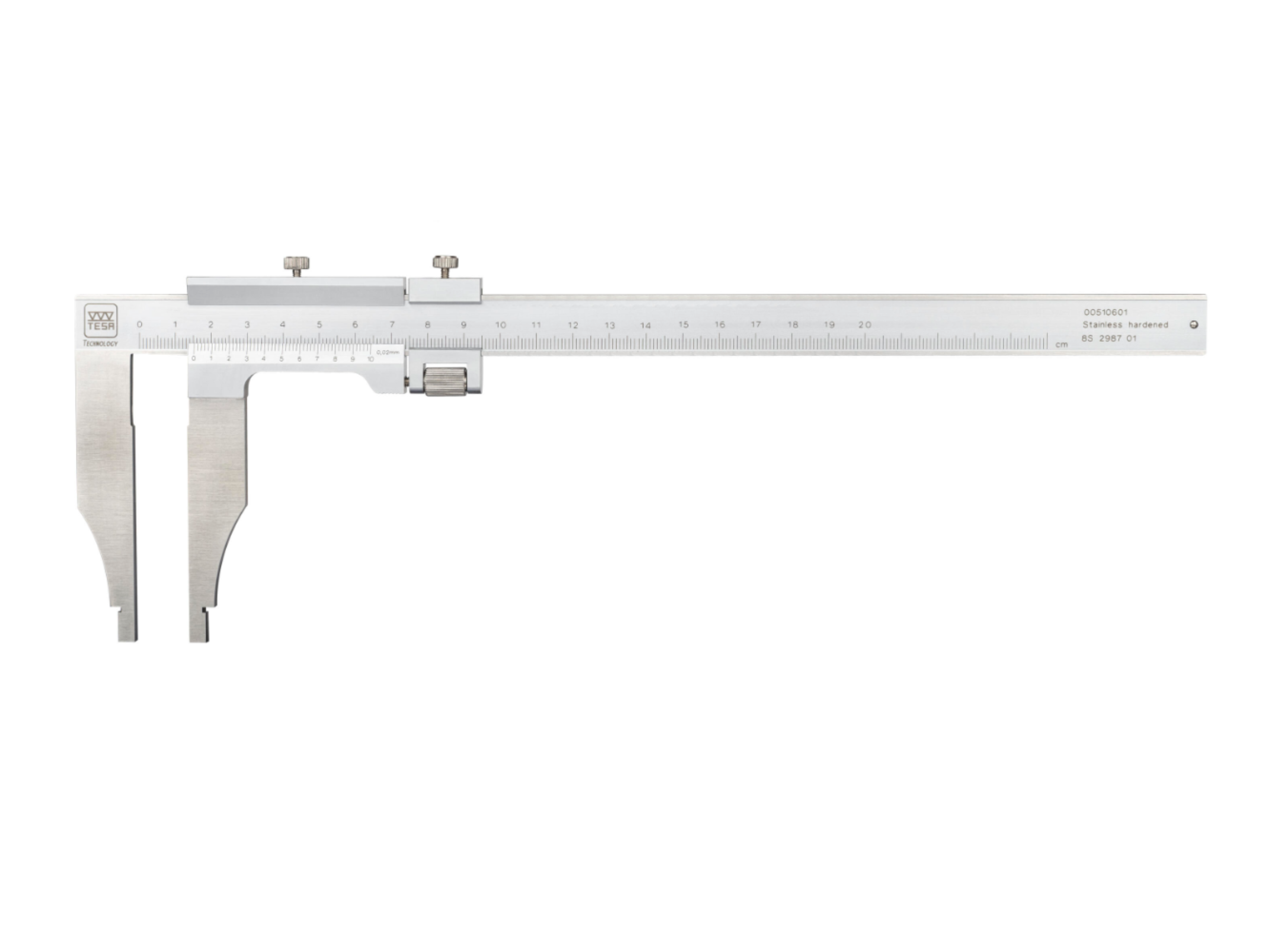 Tesa Workshop Vernier Calipers without fine adjustment, 0-200mm, 0.02mm 00510509