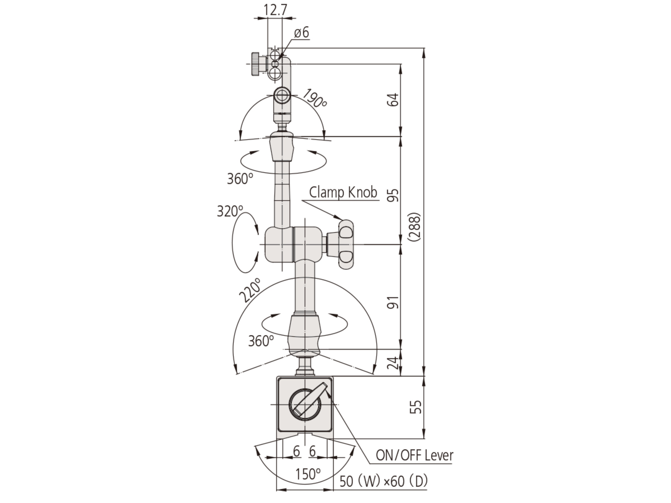 Jointed Magnetic Stand 260mm Working Radius