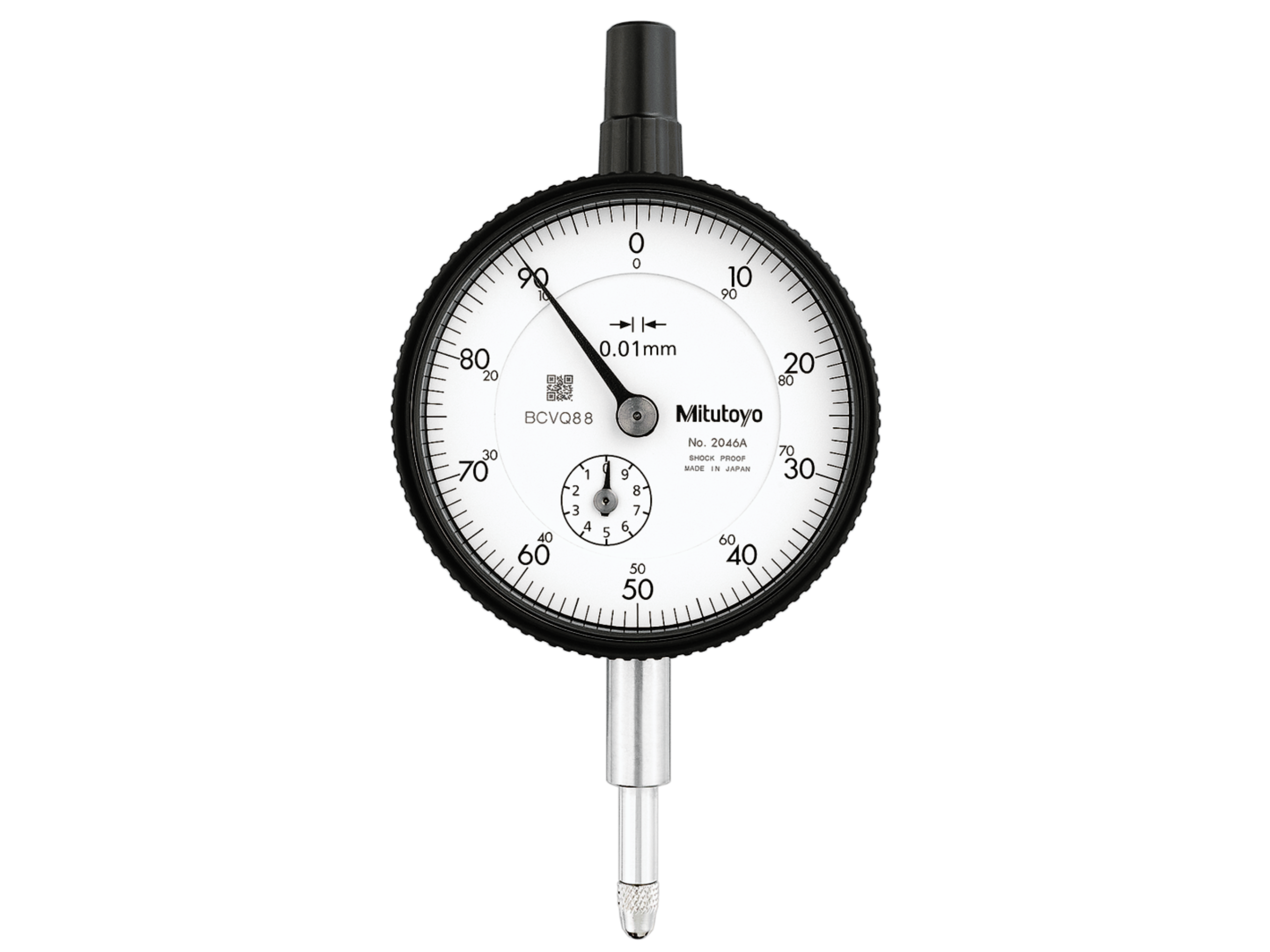 Standard Indicator, Flat Back, ISO Type, 10mm, 0,01mm 2046AB