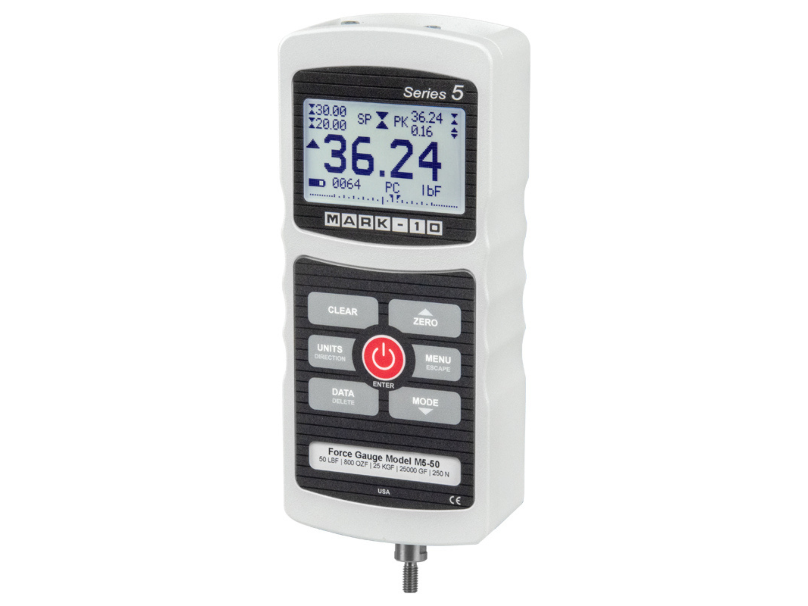 Mark-10 Advanced Digital Force Gauge 300 lbF / 1500 N M5-300
