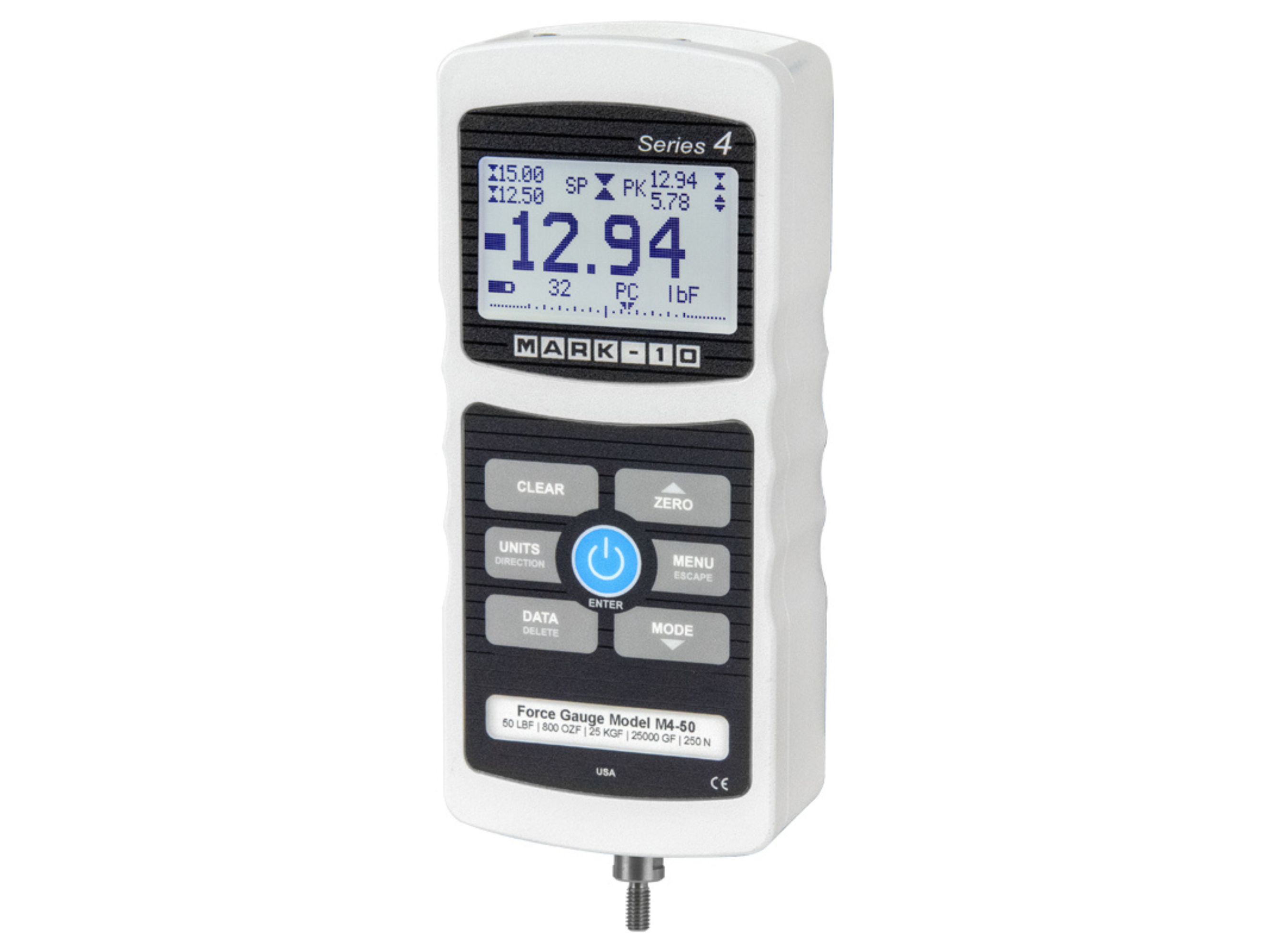 Mark-10 Performance Digital Force Gauge 200 lbF / 1000 N M4-200