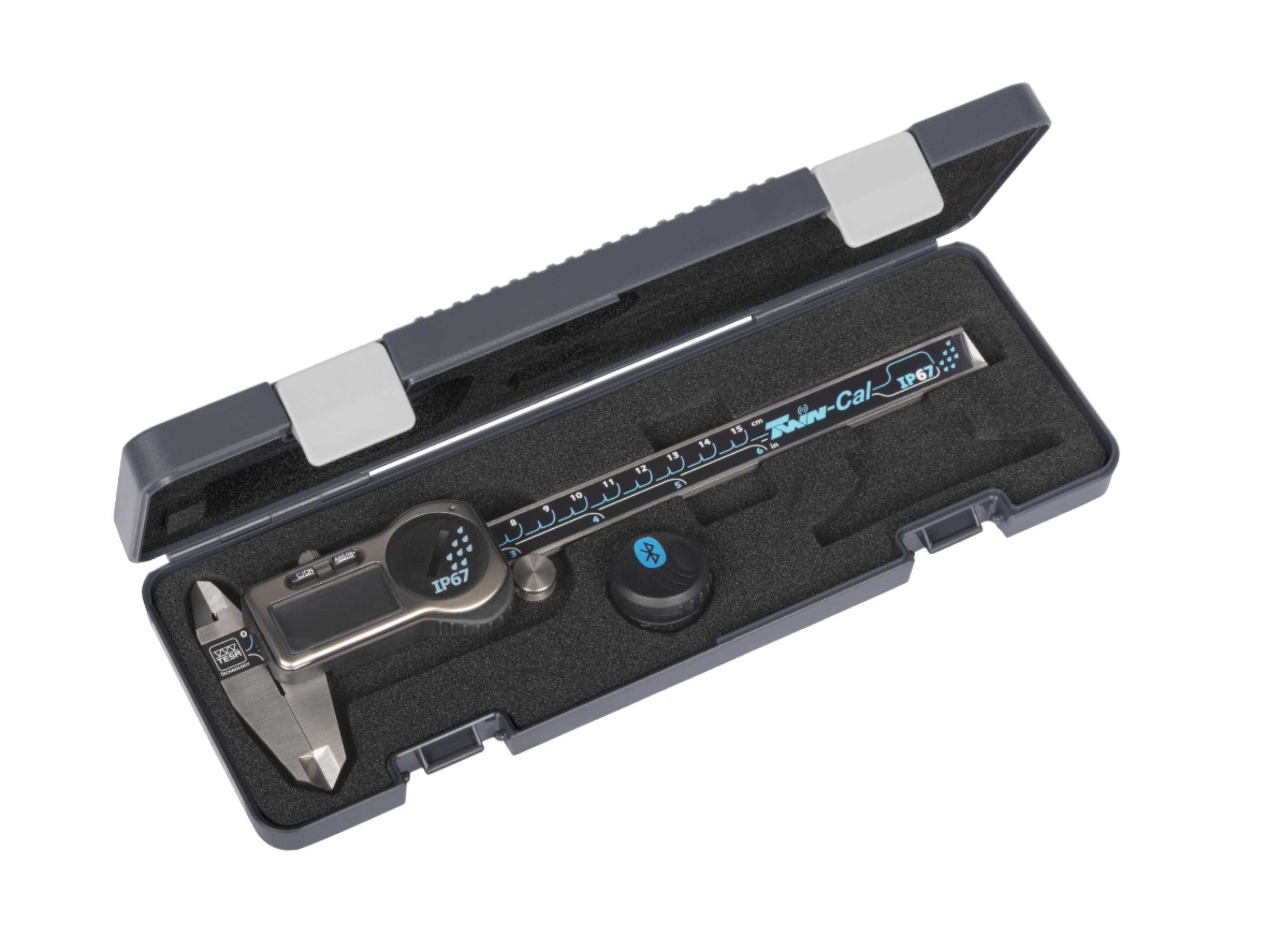 Data-Pack, TWIN-CAL digital Caliper, 150 mm IP67(Square Depth Rod & Thumb Roller) + TLC-BLE Bluetooth® emitter 00511021