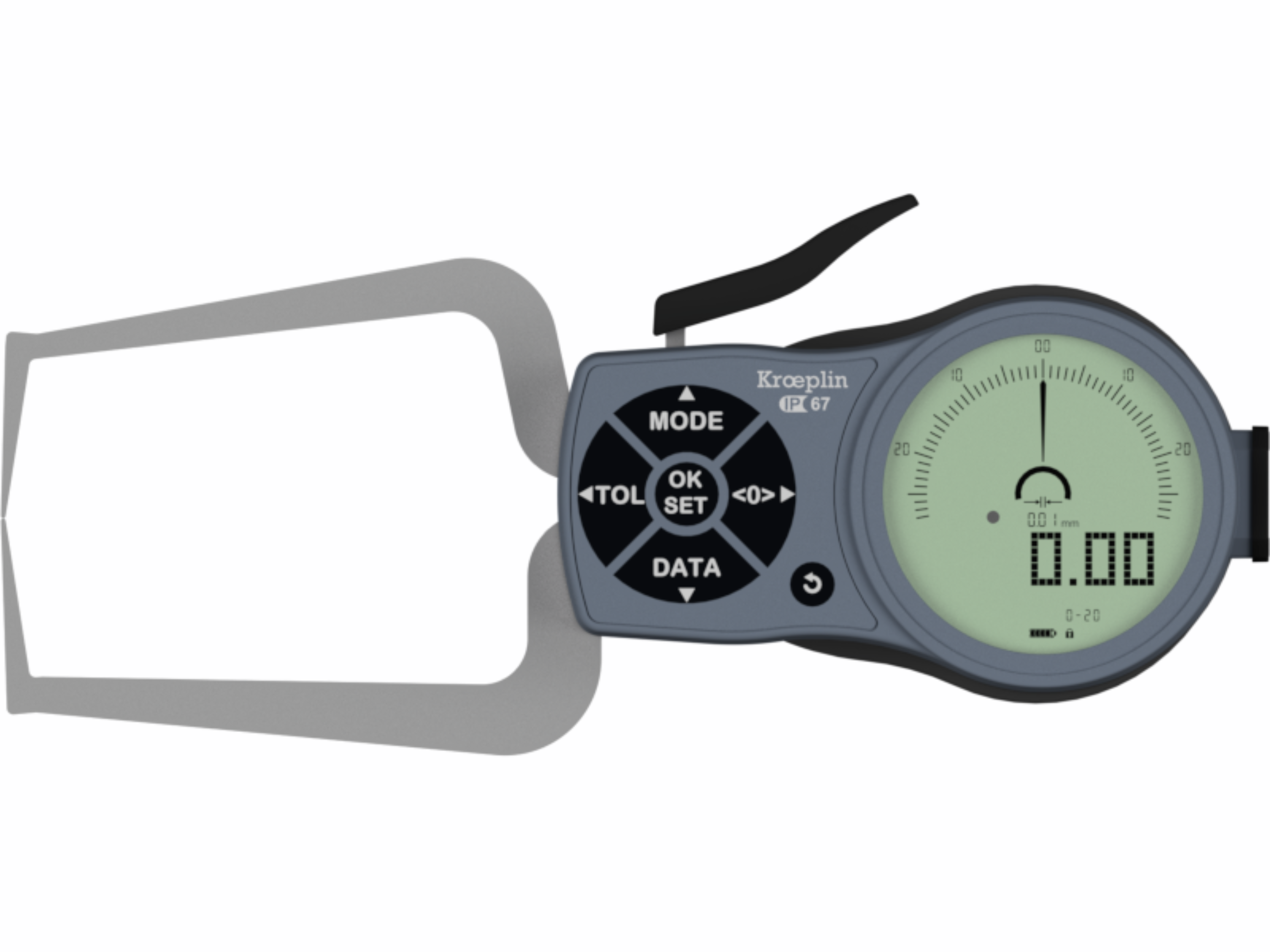 Kroeplin Digital External Caliper Gauge 0-20mm/0-.8", 0.001mm K220S