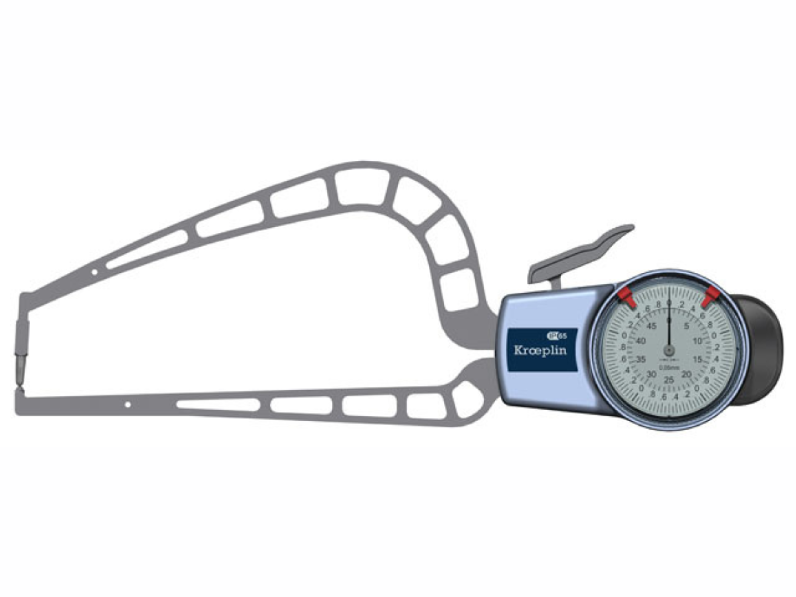 Kroeplin Analogue Tube Wall Caliper Gauge 0-50mm, 0.05mm D4R50 (Mitutoyo Equivalent 209-912)