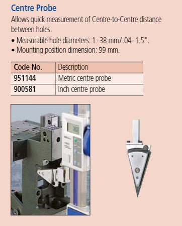 Height Gauge 951144 Center Master for 9x9mm allows quick measurement of centre to centre distance between holes.