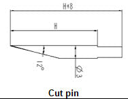 Chotest 3010087 Cut pin DQ-30 R25?m H26mm Standard