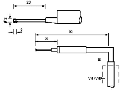 Diavite Tracer with skid for transversal measurement QBH, 5 µm/90° for VH/VHF, Article code: QBH-00/00/90/5
