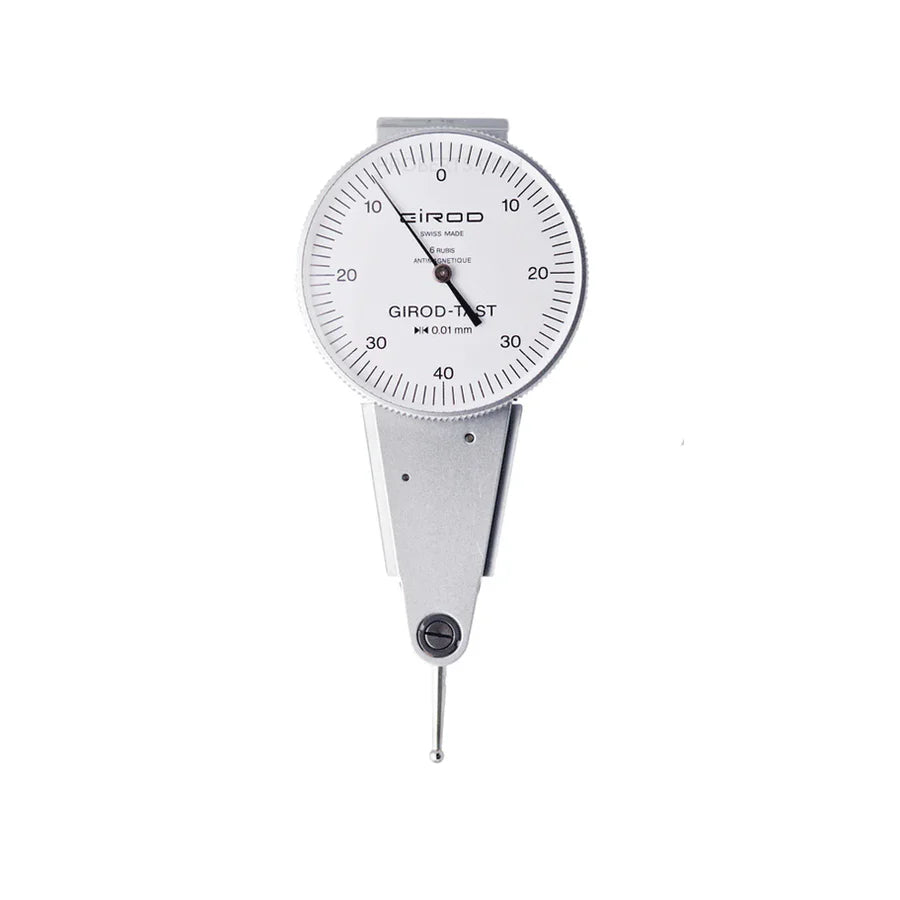 Girod GT 1493 R Lever Dial Indicator Parallel Type, Graduation 0.002mm, Range 0.2mm, Stylus Length 12mm, Bezel Diameter 37mm