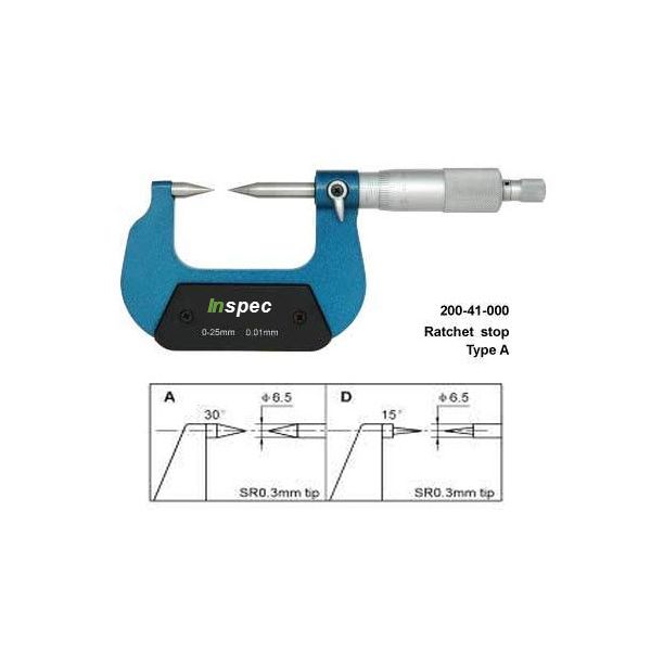 Inspec Point Micrometer 0-25mm x .01mm Code 200-41-060 15 degree
