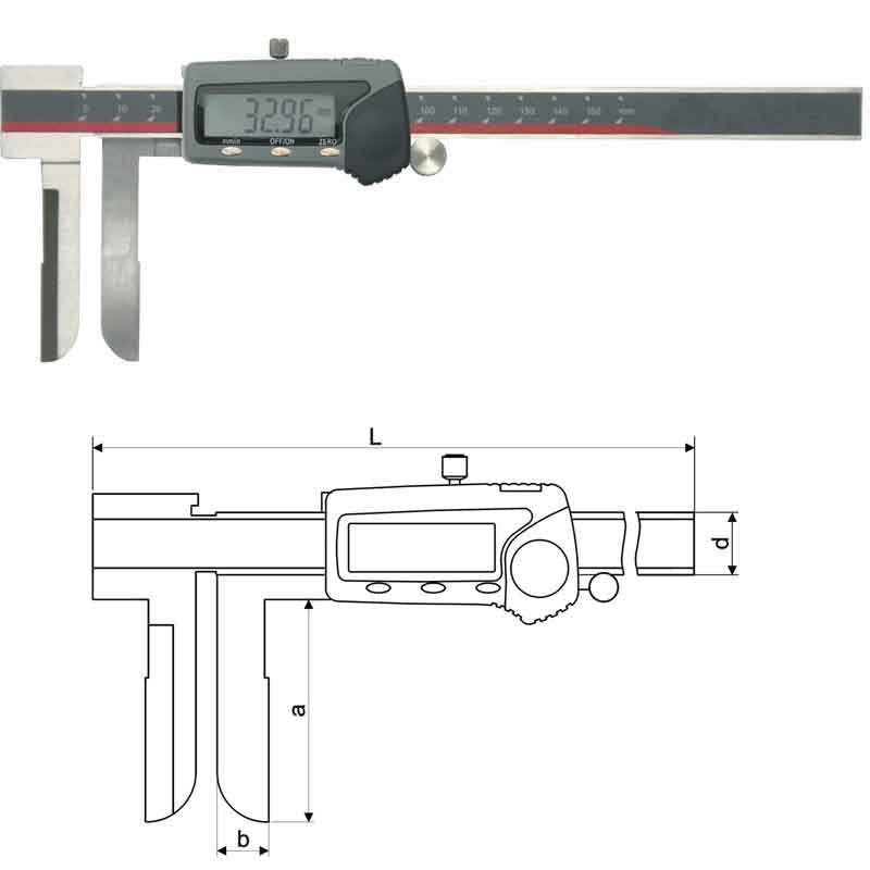Inspec Digital Caliper C/W Inside Knife Edge Jaws 25-300mm 113-103-2