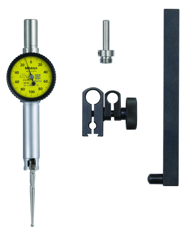 Dial Test Indicator, Pocket Type 0.5mm, 0.01mm, D=4/8 mm Stem, with Bracket 513-514T